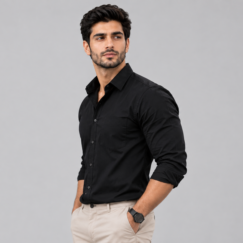 Men's Solid Regular Fit Casual Shirt