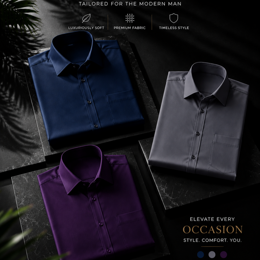 Cotton Solid Shirt Combo Pack of 3 | Regular Fit | Full Sleeves | Casual & Formal Wear